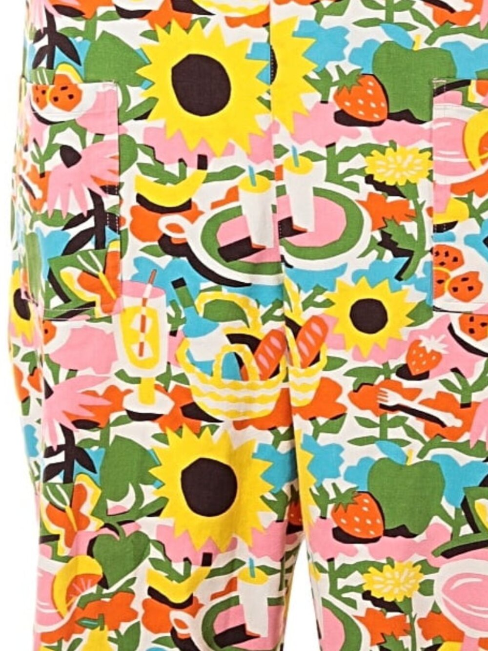Lucy & Yak x Asahi Nagata Picnic Print Jumpsuit UK 28R/US 24R NWOT - Picture 4 of 5